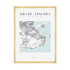 Poster Rio De Janeiro city map square 40X50 cm + gold frame