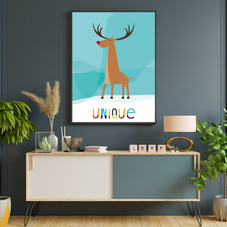 Children's Unique poster 30X40 cm + amaranth frame