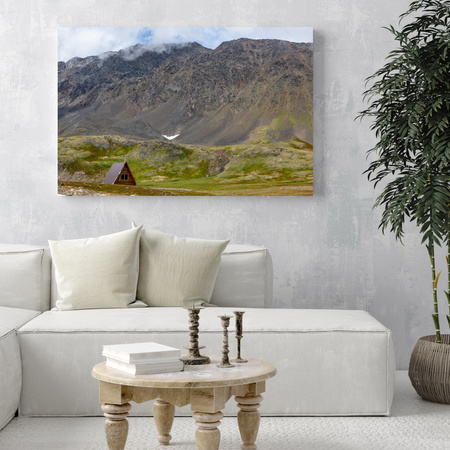 Canvas Print Nature Cottage in the Mountains 100x80 cm