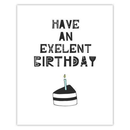 Have an excellent birthday poster 40X50 cm + silver frame