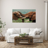 Canvas Print Elephant Couple Close Together Nature Beauty of Nature 100x80 cm