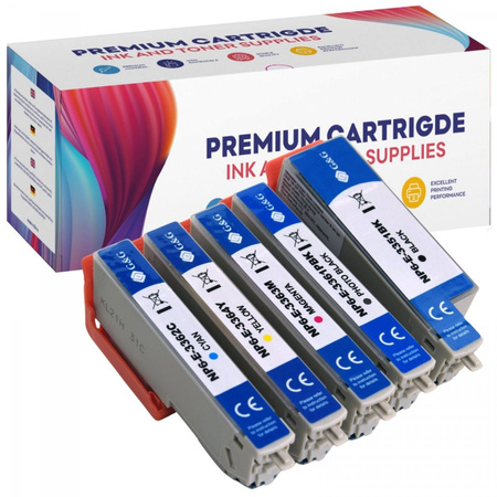 Replacement Ink for Epson T3351 T3361 T3362 T3363 T3364 Epson Expression Premium XP-530 XP-540 XP-630 XP-630 Series XP-635 GP-E3365XL CMYK GG
