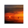 Canvas Print Nature Sunset Ship 40x40 cm