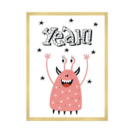 Poster Baby Yeah! 40X50 cm + gold frame
