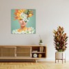 Canvas Print Flower Crown Beautiful Woman 90X90 cm
