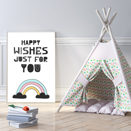 Birthday Poster Happy wishes just for you 40X50 cm + silver frame