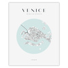 Poster Venice city map circle 40X50 cm + gold frame