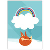 Children's fox rainbow poster 21X29.7 cm + black frame