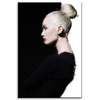 Canvas Print Black and White Woman Hair Bun 80x120 cm