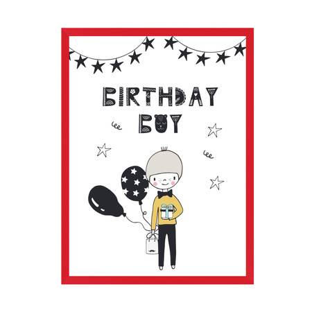 Birthday poster Birthday guy 21X29.7 cm + red frame