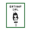 Birthday Poster Birthday girl 30X40 cm + green frame