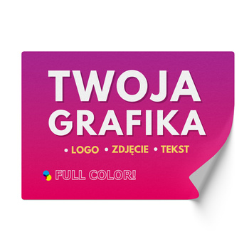 STICKERS with LOGO Rectangular with print Waterproof Text Photo 90x61 mm