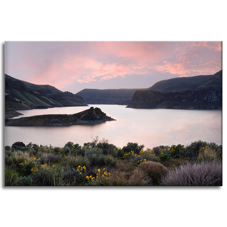 Canvas Print Nature Mountains Water Sky Flowers Plants 90x60