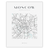 Poster Moscow city map square 40X50 cm + gold frame