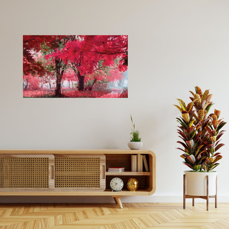 Canvas Print Pink Tree Leaves Art 100x80 cm