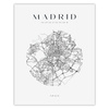 Poster Madrid city map circle 40X50 cm + gold frame